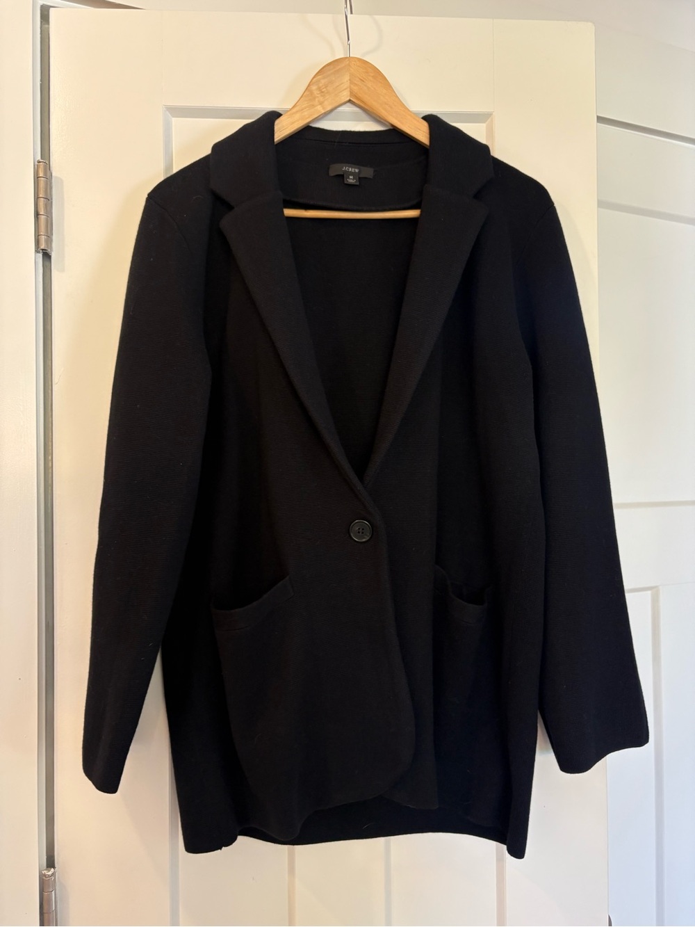 J. Crew Black Single-Button Knit Blazer Jacket